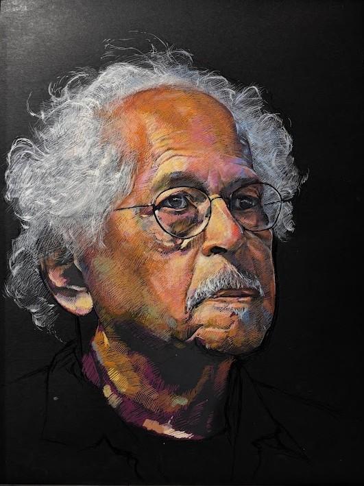 Aaron Jackson, 
Pablo Rivera, 
Acrylic Paint Markers on Toned Paper