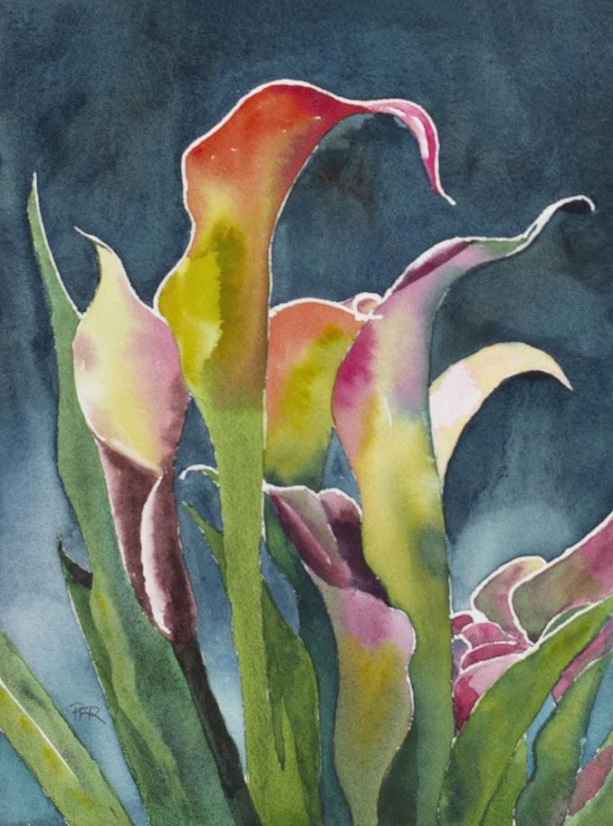 Pablo Rivera,
Calla Lilies,
Watercolor