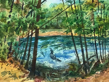 Mark Howard,
Gator Pond,
Watercolor